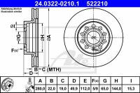 2x ATE PowerDisc vorne für VW GOLF VI Variant (AJ5,...