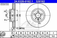 2x ATE PowerDisc vorne f&uuml;r VOLVO XC70 II (136, B)