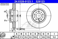 2x ATE PowerDisc vorne f&uuml;r VOLVO XC70 CROSS COUNTRY (295, S)