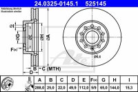 2x ATE PowerDisc vorne für SKODA SUPERB II (3T4)...