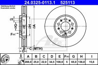 2x ATE PowerDisc vorne für SKODA ROOMSTER (5J7)...