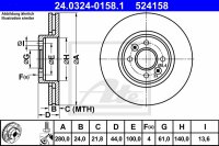 2x ATE PowerDisc vorne für RENAULT MEGANE II (M,...