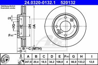 2x ATE PowerDisc vorne für PEUGEOT 306 Cabriolet...