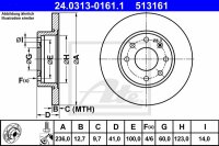 2x ATE PowerDisc vorne für OPEL VECTRA A (J89)