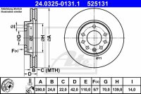 2x ATE PowerDisc vorne für OPEL MERIVA B (S10, S-D)