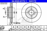 2x ATE PowerDisc vorne für MAZDA 121 III (JASM, JBSM)