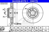 2x ATE PowerDisc vorne für AUDI A6 Avant (4F)...