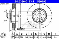 2x ATE PowerDisc vorne für AUDI A5 (B8) PR-Code: 1LA