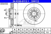 2x ATE PowerDisc vorne für AUDI A4 Cabriolet (8H)...