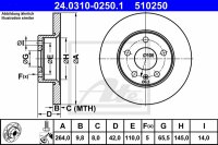 2x ATE PowerDisc hinten f&uuml;r OPEL MERIVA B (S10, S-D)