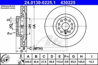 2x ATE Bremsscheibe vorne f&uuml;r VW GOLF VIII (CD1) PR-Code: 1LG