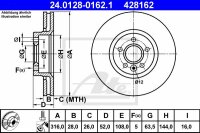 2x ATE Bremsscheibe vorne für VOLVO XC70 II (136, B)