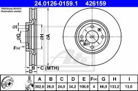 2x ATE Bremsscheibe vorne für PEUGEOT 308 SW I (4E_,...