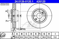 2x ATE Bremsscheibe vorne für PEUGEOT 307 Break (3_,...