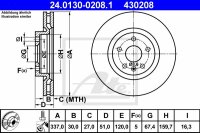 2x ATE Bremsscheibe vorne für OPEL INSIGNIA A (G09,...