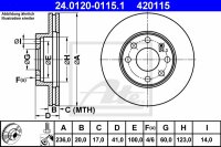 2x ATE Bremsscheibe vorne für OPEL CORSA B (S93)