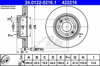 2x ATE Bremsscheibe vorne für NISSAN MICRA III (K12)