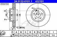 2x ATE Bremsscheibe vorne für MERCEDES-BENZ SLK (R172)