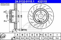 2x ATE Bremsscheibe vorne für MERCEDES-BENZ S-KLASSE...