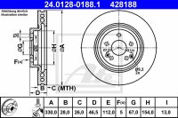 2x ATE Bremsscheibe vorne für MERCEDES-BENZ CLK (C209)