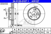 2x ATE Bremsscheibe vorne für MERCEDES-BENZ 124...