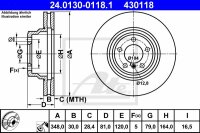 2x ATE Bremsscheibe vorne für BMW 7er (E65, E66, E67)