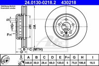 2x ATE Bremsscheibe vorne für BMW 5er Touring (F11)