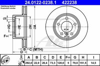 2x ATE Bremsscheibe vorne für BMW 1er Cabriolet (E88)