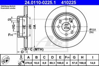 2x ATE Bremsscheibe hinten für OPEL VECTRA B Caravan...