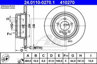 2x ATE Bremsscheibe hinten für MG MG ZT (J, RJ, RX, X)