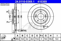 2x ATE Bremsscheibe hinten für HYUNDAI i40 CW (VF)