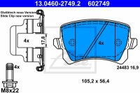 ATE Bremsbelagsatz hinten f&uuml;r SEAT LEON (5F1) PR-Code: 1KF, 1KW