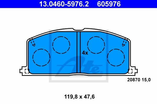 ATE Bremsbelagsatz vorne f&uuml;r TOYOTA COROLLA (_E10_)