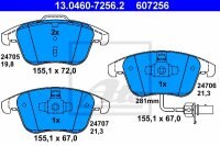 ATE Bremsbelagsatz vorne für AUDI A5 (B8) PR-Code: 1LT