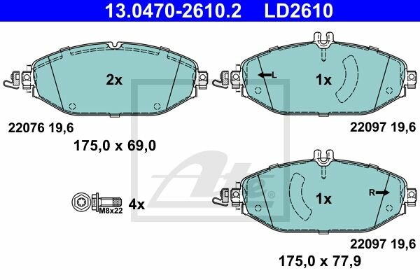 ATE Ceramic Bremsbelagsatz vorne f&uuml;r MERCEDES-BENZ C-KLASSE Coupe (C205)