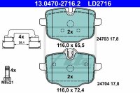 ATE Ceramic Bremsbelagsatz hinten für BMW 5er (G30,...