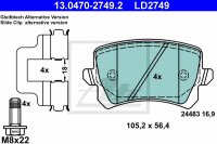 ATE Ceramic Bremsbelagsatz hinten für SEAT EXEO ST...