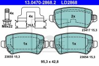 ATE Ceramic Bremsbelagsatz hinten für OPEL MERIVA B...