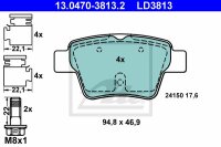 ATE Ceramic Bremsbelagsatz hinten f&uuml;r PEUGEOT 307 CC (3_, 3B)