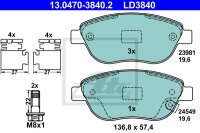 ATE Ceramic Bremsbelagsatz vorne f&uuml;r OPEL CORSA D (S07, S-D)