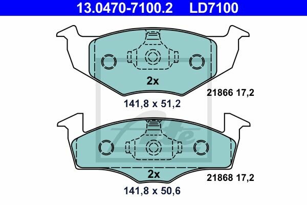 ATE Ceramic Bremsbelagsatz vorne f&uuml;r VW POLO III (6N2, 6N)