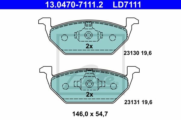 ATE Ceramic Bremsbelagsatz vorne f&uuml;r SEAT IBIZA IV (6J5, 6P1) PR-Code: 1ZG