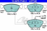 ATE Ceramic Bremsbelagsatz vorne f&uuml;r FIAT BRAVO I (182_)