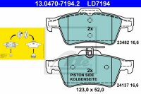 ATE Ceramic Bremsbelagsatz hinten für SAAB 9-3...