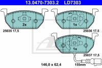 ATE Ceramic Bremsbelagsatz vorne f&uuml;r SEAT LEON SC (5F5) PR-Code: 1ZF, 1ZH