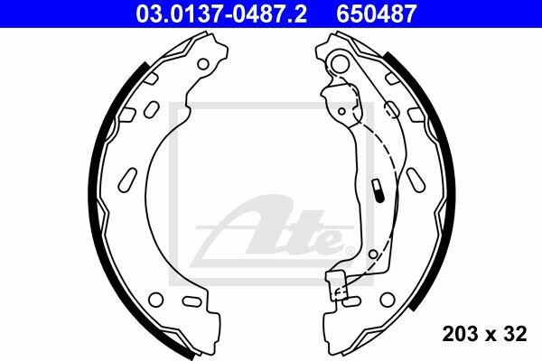 ATE Bremsbackensatz hinten f&uuml;r SMART FORTWO Cabrio (451)