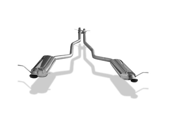 VW Phaeton - 3D Endschalld&auml;mpfer rechts/links mit X-Pipe - Austritt der Endrohre in den originalen Endrohren