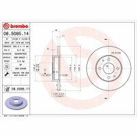 2x BREMBO Bremsscheibe hinten für FIAT IDEA (350_)