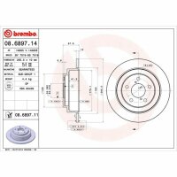 2x BREMBO Bremsscheibe hinten für SUBARU FORESTER...