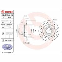 2x BREMBO Bremsscheibe hinten für AUDI A4 Cabriolet...